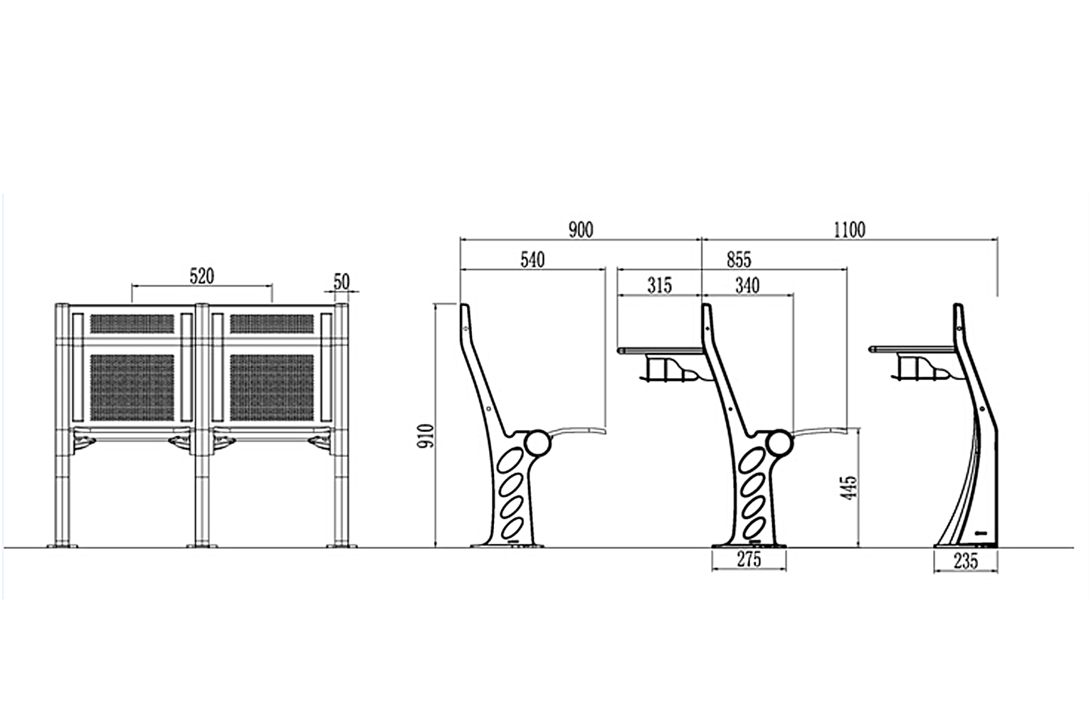  前排阶梯课桌椅
